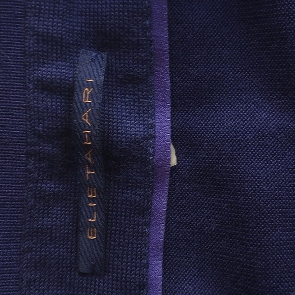 Elie Tahari Silk Cotton Polo XL Purple - Picture 2 of 7